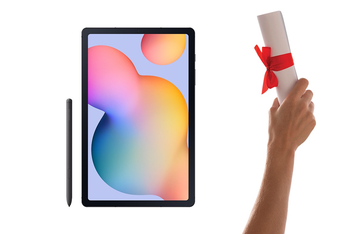 Galaxy Tab S6 Lite con S Pen y diploma